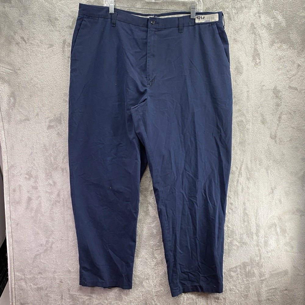 Cintas ComfortFlex Navy Work Pants Men's 42 Flat Front Uniform Cotton Blend